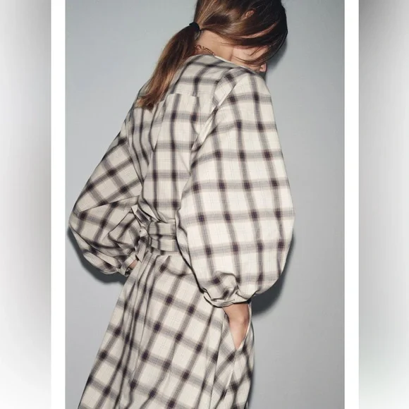 ZARA COLLECTION PLAID SHIRT DRESS - Picture 4 of 10